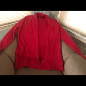 red cardigan